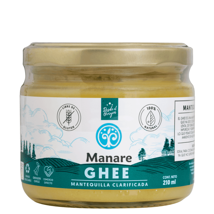 Ghee mantequilla clarificada Manare (210 mL)