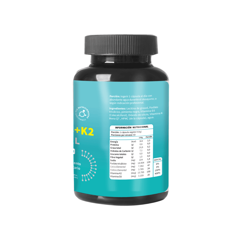 Vitamina D3+K2 MenaQ7 Liposomal (60 caps)