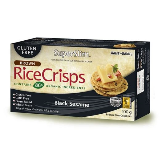Rice Crisps,  Galleta de Arroz Integral Sabor Sésamo (100g)
